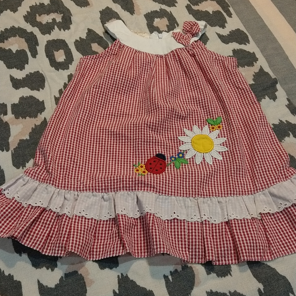 Ladybug red seersucker dress